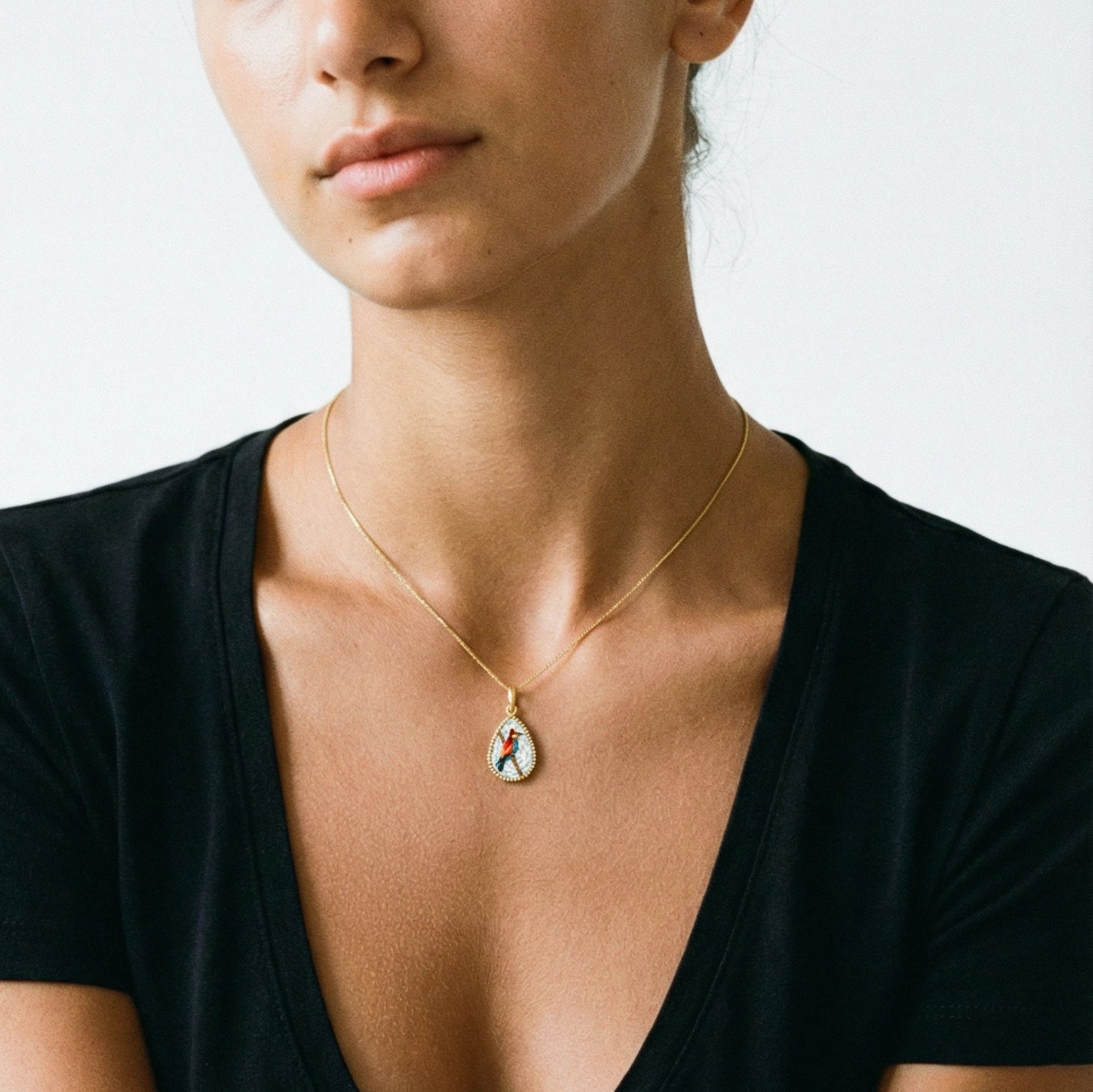 Songbird Teardrop Pendant