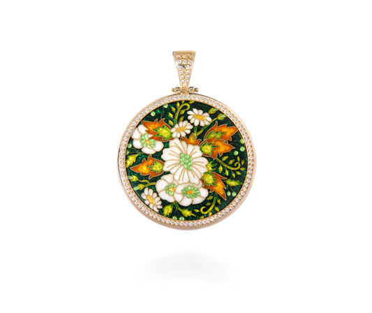 Verdant Blossom Halo Pendant